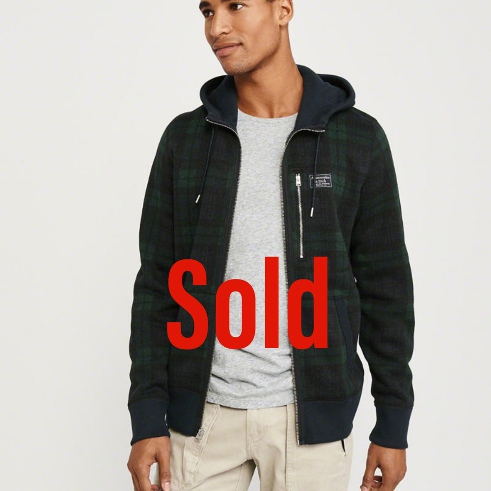 Mens fleece sweater zip-up hoodie BNWT